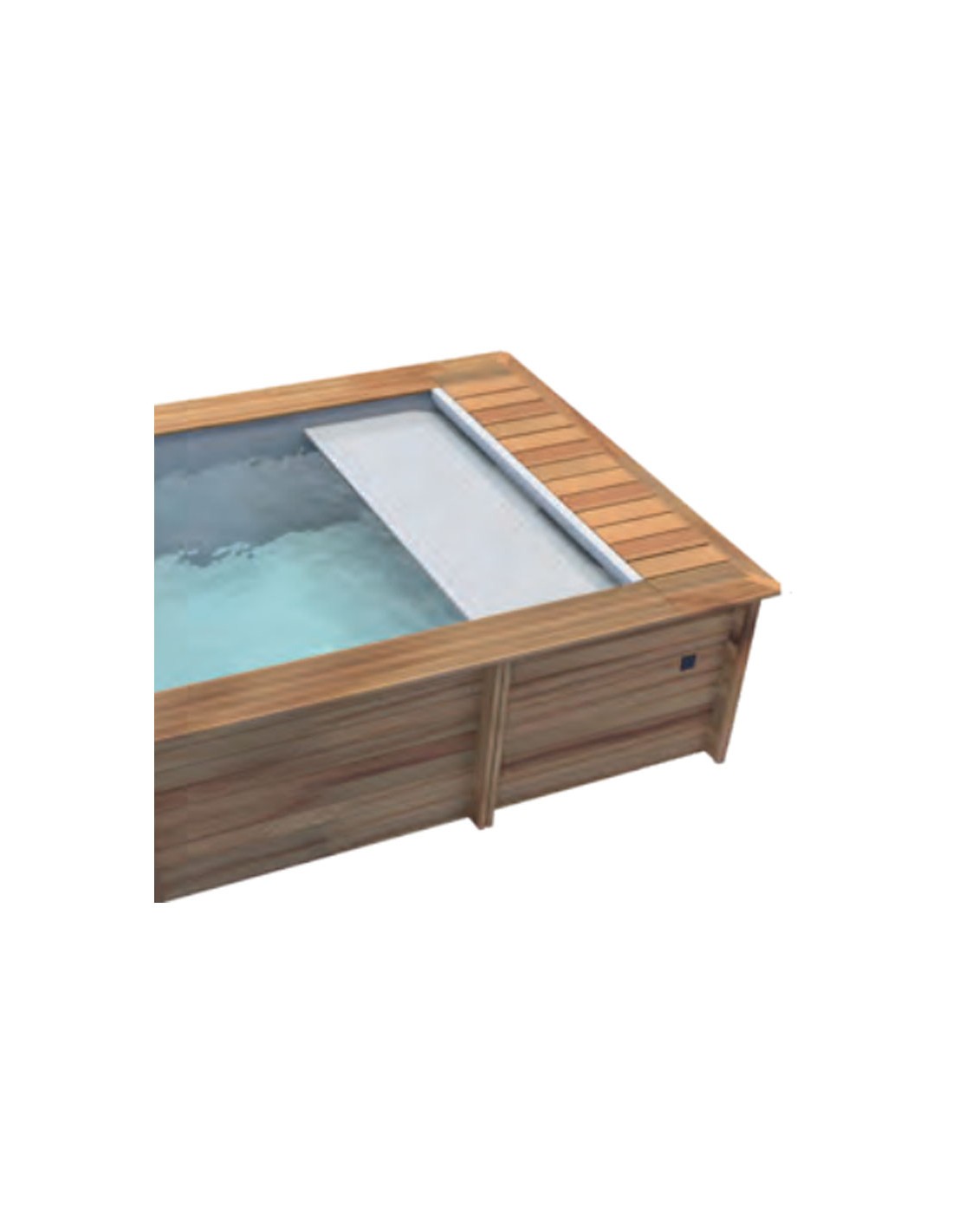 Baúl de jardín piscina de madera de teca aceitada 165x55 cm Hanna